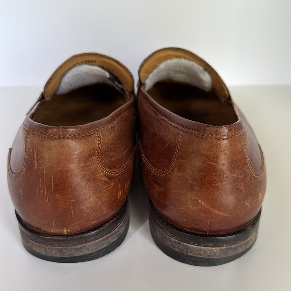 Johnston and Murphy size 10 brown leather tassel slip on loafers. - Picture 6 of 10